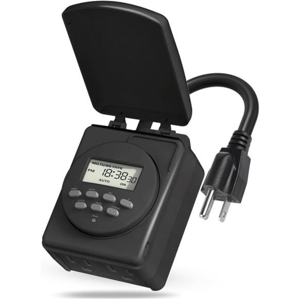 7Day Outdoor HeavyDuty Digital Programmable Timer,Outdoor TimerOutlet Waterproof